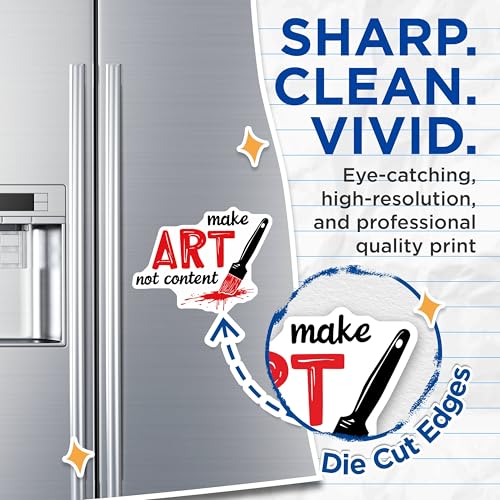 (2 Pack) Make Art Not Content Magnets - Quote Magnets - Artistic Inspiration - Decorative Magnets for Artists - 5" On Longest Side - for Cars, Fridges, Toolboxes - Made in USA - MAG6755