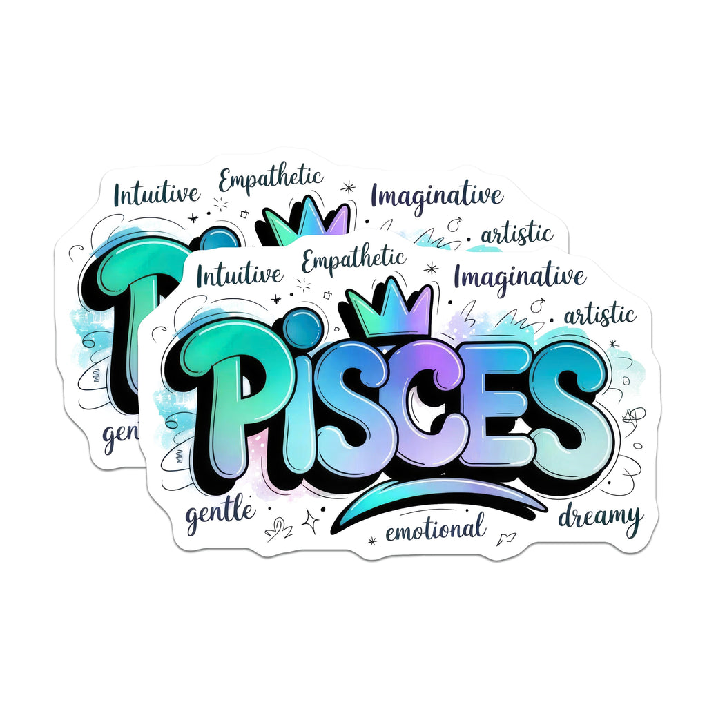 (2 Pack) Pisces Zodiac Magnets - Astrology Sign - Dreamy Empath Horoscope Decor - 5 Inches On Longest Side - Thick Durable Magnet - Made in USA - MAG37792