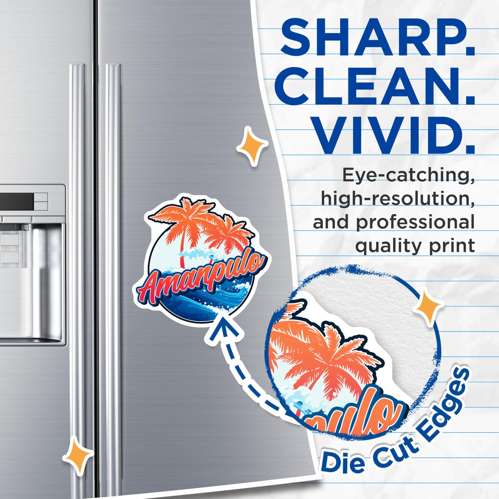 (2 Pack) Amanpulo Magnets - Island Vibes Decor - Tropical Travel Souvenir - 5" On Longest Side - Premium Magnet - for Cars, Refrigerators, Toolboxes, Lockers - Made in USA - MAG18971