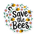 (2 Pack) Save the Bees Magnets - Environmental Awareness - Cute Pollinator Art - Fridge Kitchen Decor - 5 Inches On Longest Side - Thick Durable Magnet - Made in USA - MAG20299