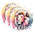(3 Pack) Leo Lion Decals - Zodiac Sign Stickers - Laptop Car Decal- 3 Inches On Longest Side - Easy Peel & Apply - Made in USA - 3MCS5843