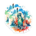 (2 Pack) New York City Stickers - Statue of Liberty - Skyline Art - 5" On Longest Side - Sticks to Smooth Flat Surfaces - Made in USA - BMCS6411