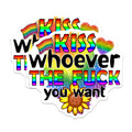 (2 Pack) Kiss Whoever The Fuck You Want Stickers - 5" On Longest Side - Sticks to Smooth Flat Surfaces - Made in USA - BMCS9192 - BMCS9192