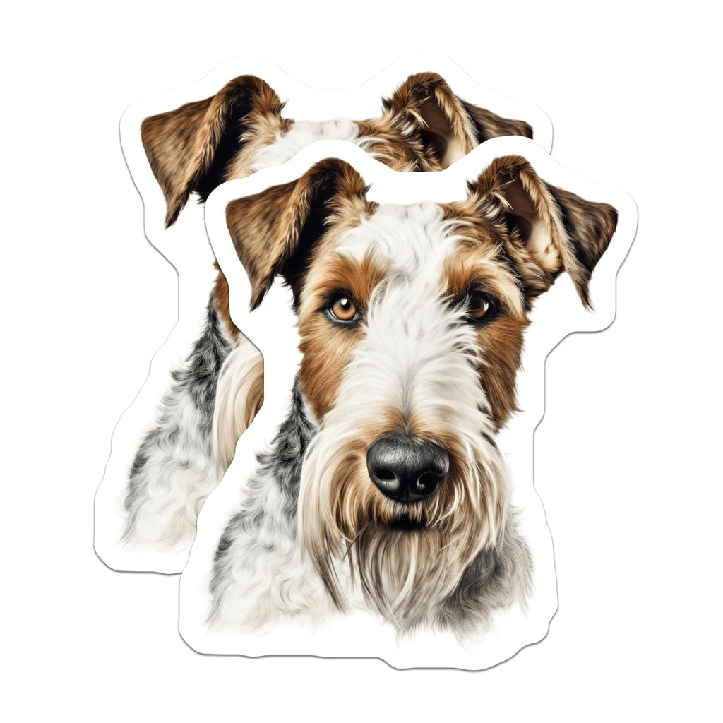 (2 Pack) Wire Fox Terrier Magnets - Dog Lover Decor - Pet Owner Present - Breed Specific Art - 5 Inches On Longest Side - Thick Durable Magnet - Made in USA - MAG27702
