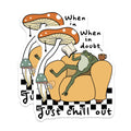(2 Pack) Relaxing Frog Stickers - Mushroom Reading - Chill Out Sticker Pack - 5" On Longest Side - Sticks to Smooth Flat Surfaces - Made in USA - BMCS5938