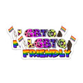 (2 Pack) LGBTQ Friendly Stickers - Rainbow Flag - Diversity Pride - 5" On Longest Side - Sticks to Smooth Flat Surfaces - Made in USA - BMCS8282