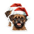 (2 Pack) Christmas Dog Magnets - Brussels Griffon Decor - Holiday Pet Lover Fridge Accessories - 5 Inches On Longest Side - Thick Durable Magnet - Made in USA - MAG28333