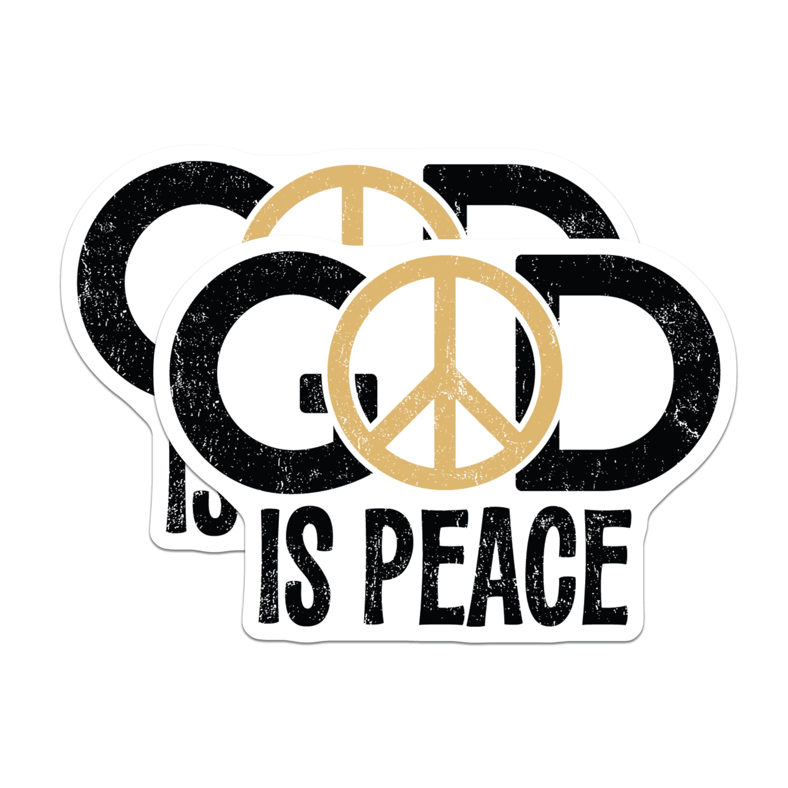 (2 Pack) God is Peace Magnets - Peace Sign Spiritual Decor - Inspirational Faith Display - 5 Inches On Longest Side - Thick Durable Magnet - Made in USA - MAG24030