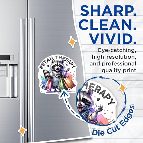 (2 Pack) Retail Therapy Magnets - Raccoon Design - Shopping Themed - Fun Refrigerator ation - 5" On Longest Side - for Cars, Fridges, Toolboxes - Made in USA - MAG4538