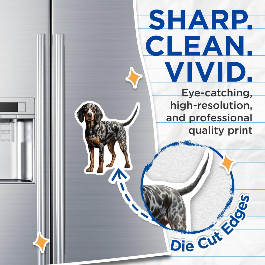(2 Pack) Bluetick Coonhound Magnets - Hound Dog Lover - Dog Breed Art - 5 Inches On Longest Side - Thick Durable Magnet - Made in USA - MAG28155