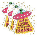 (3 Pack) Alien UFO Decals - Hop in Loser - Funny Saying Decals - 3 Inches On Longest Side - Easy Peel & Apply - Made in USA - 3MCS8384
