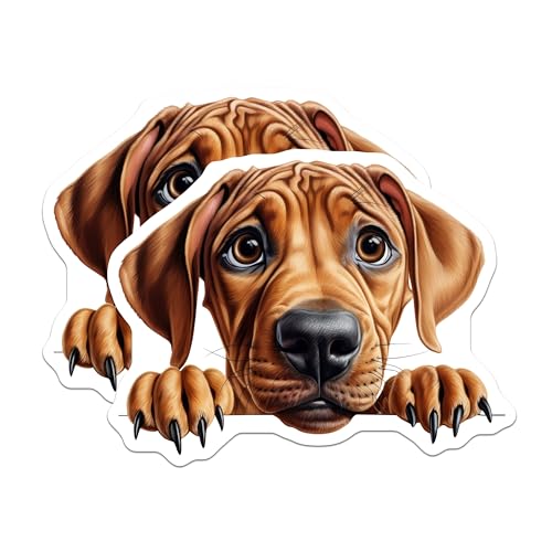 (2 Pack) Adorable Dog Art Magnet - Cute Animal Decor - 5" On Longest Side - Sticks to Smooth Flat Surfaces - Made in USA - MAG10265