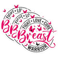 (3 Pack) Breast Cancer Warrior Decals - Awareness Ribbon - Fight Love Cure Decals - 3 Inches On Longest Side - Easy Peel & Apply - Made in USA - 3MCS2464