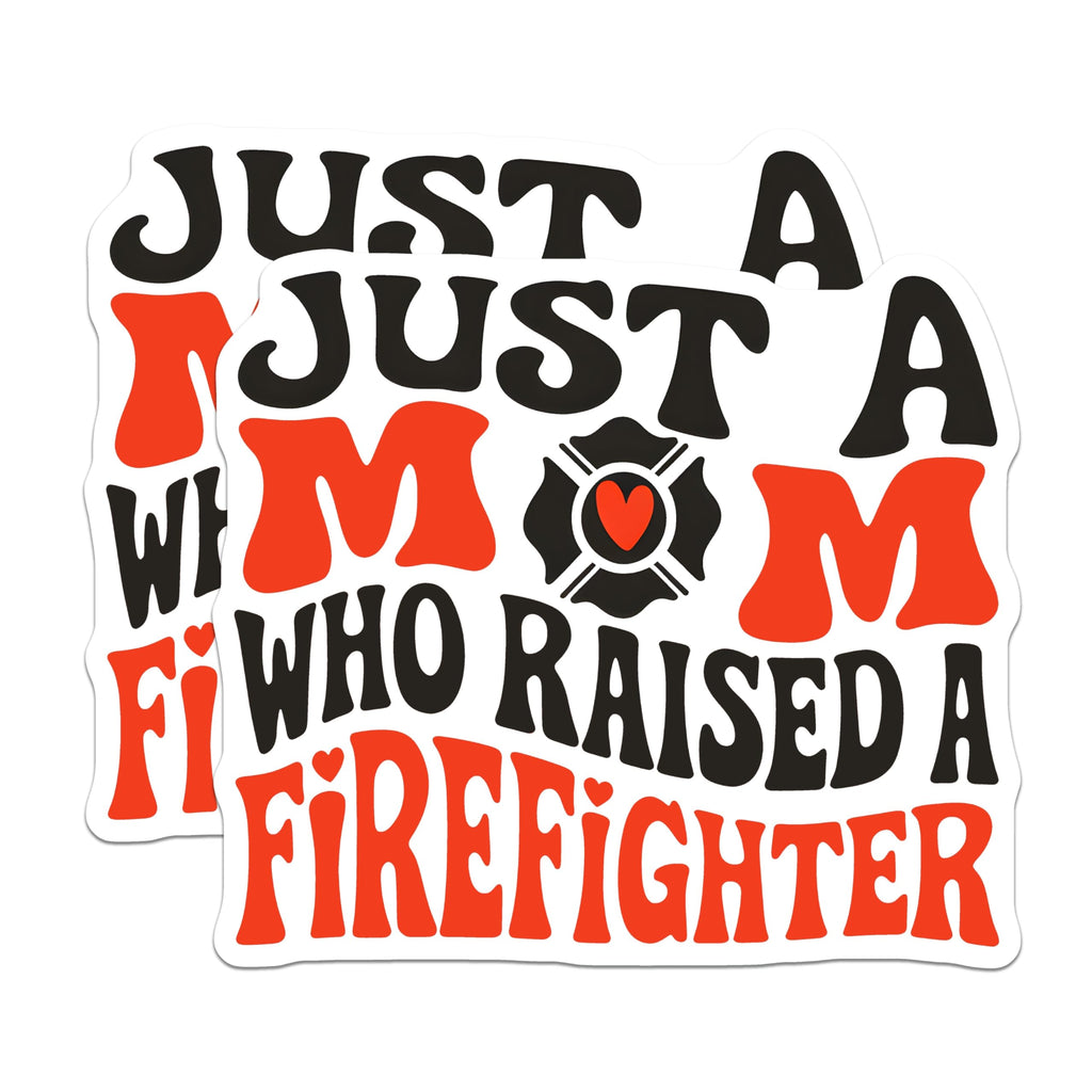 (2 Pack) Firefighter Mom Magnets - Proud Firefighter Mother - Fire Rescue Mom Decals - 5" On Longest Side - Premium Magnet - for Cars, Refrigerators, Toolboxes, Lockers - Made in USA - MAG17724