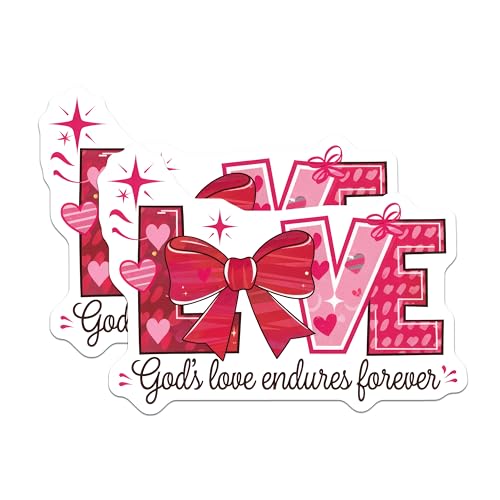 (2 Pack) God's Love Endures Forever Magnets Magnets - Inspirational Love Quote - Christian Faith Decoration - 5" On Longest Side - Made in USA - Sticks to Refrigerators & Metal Surfaces - MAG8947