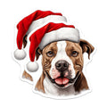 (2 Pack) Pitbull Christmas Magnets - Dog Lover Decor - Santa Dog Art - 5 Inches On Longest Side - Thick Durable Magnet - Made in USA - MAG25074