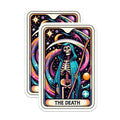 (2 Pack) Death Tarot Stickers - Tarot Card Stickers - Mystical Art Stickers - 5" On Longest Side - Sticks to Smooth Flat Surfaces - Made in USA - BMCS5384