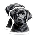(2 Pack) Black Lab Puppy Magnets - Adorable Labrador Retriever - Cute Dog Decor - Pet Lover Kitchen Fridge Accessory - 5 Inches On Longest Side - Thick Durable Magnet - Made in USA - MAG23741