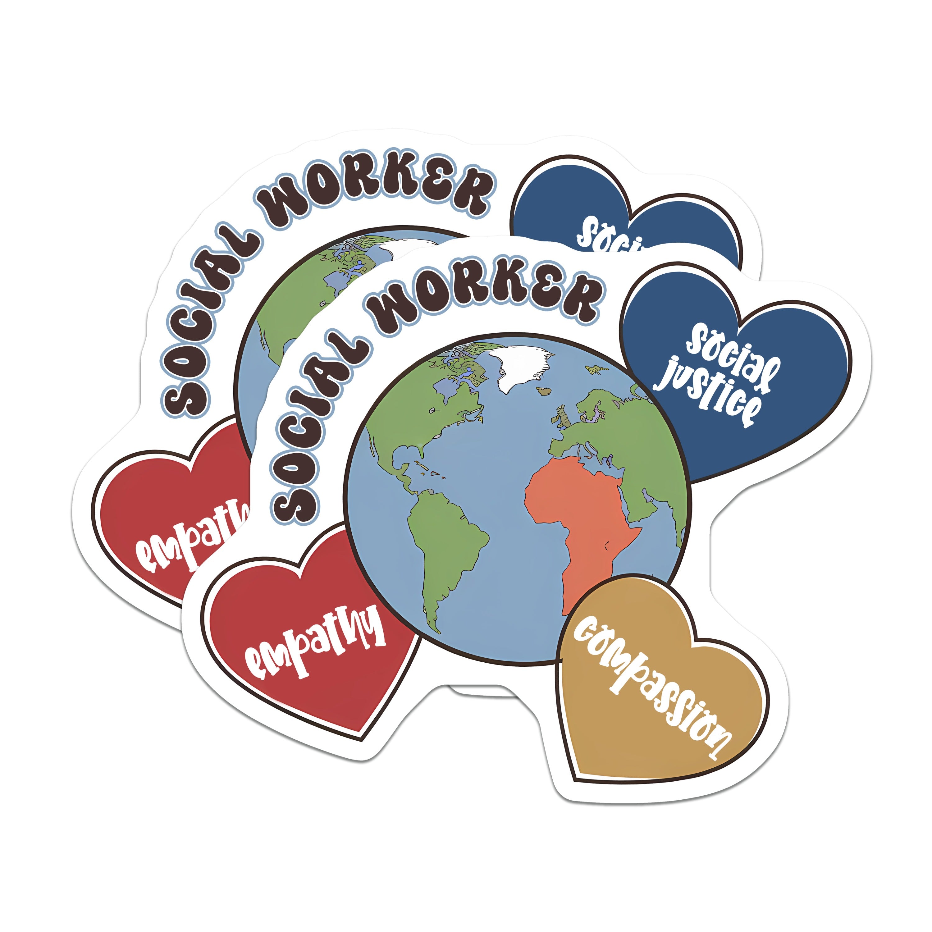 (2 Pack) Social Worker Magnets - Social Justice Empathy - Compassion Advocate Appreciation Professional Decor - 5 Inches On Longest Side - Thick Durable Magnet - Made in USA - MAG37672