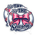 (2 Pack) Baseball Season Magnets - Pink Bow Sports Decor - It's The Season Magnet - Game Day Accessory - Refrigerator Display - 5 Inches On Longest Side - Thick Durable Magnet - Made in USA - MAG21234