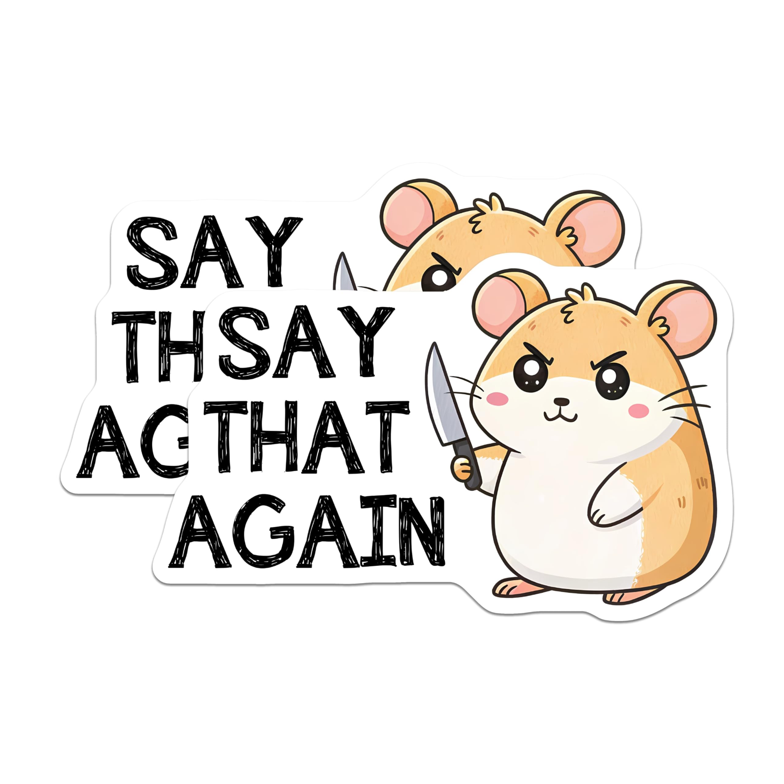(2 Pack) Angry Hamster Sayings Magnets - Funny Animal Quote Magnets - Adorable Hamster with Attitude Magnets - 5" On Longest Side - for Cars, Refrigerators, Toolboxes, Lockers - Made in USA BMCS3312