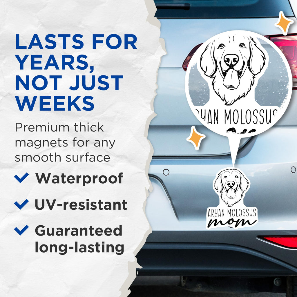 (2 Pack) Molosser Mom Magnets - Dog Lover Fridge Decor - Pet Owner Kitchen Accessory - 5 Inches On Longest Side - Thick Durable Magnet - Made in USA - MAG27013