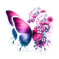 (2 Pack) Butterfly Flower Magnets - Whimsical Floral Art Decor - Nature Inspired Aesthetic Fridge Magnets - 5 Inches On Longest Side - Thick Durable Magnet - Made in USA - MAG37327