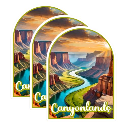 (3 Pack) Canyonlands Decals - National Park Decal - Landscape Decals - 3 Inches On Longest Side - Easy Peel & Apply - Made in USA - 3MCS0454
