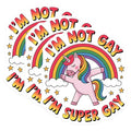(3 Pack) Rainbow Unicorn Decals - LGBT Pride Stickers - Super Gay Rainbow Decal - 3 Inches On Longest Side - Easy Peel & Apply - Made in USA - 3MCS7703