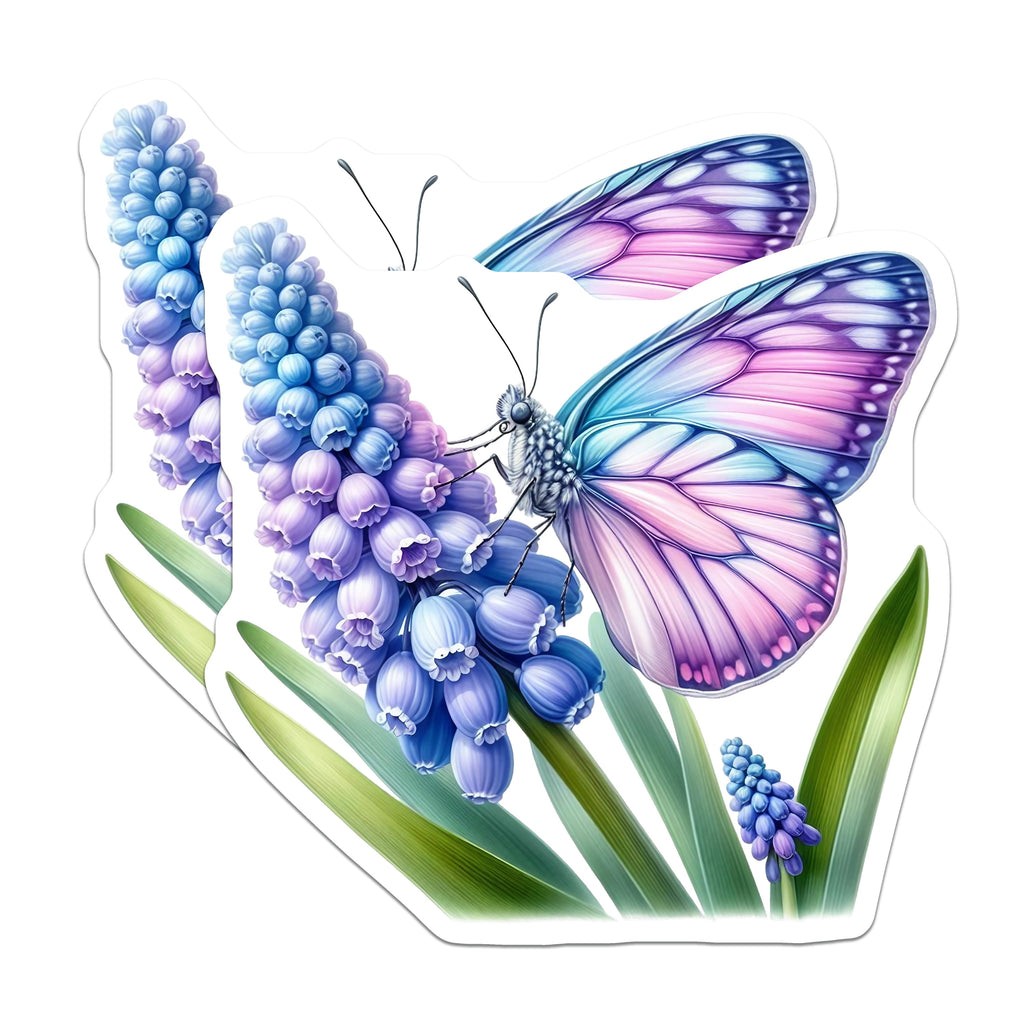 (2 Pack) Butterfly Flower Magnets - Spring Decor - Botanical Fridge Decor - Naturecore Aesthetic - Whimsical Art - Garden Lover Item - 5" - Durable Magnet - Made in USA - MAG37735