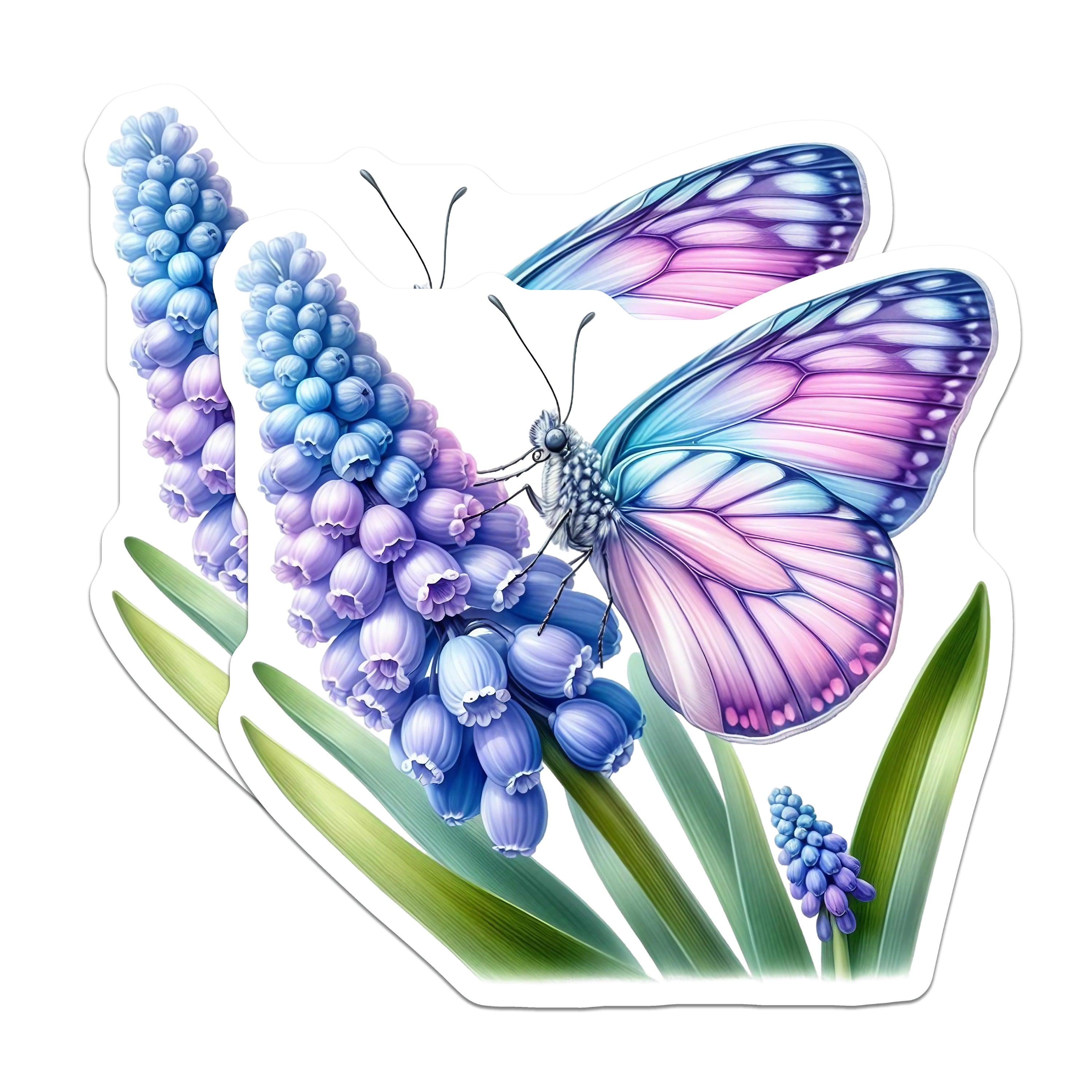 (2 Pack) Butterfly Flower Magnets - Spring Decor - Botanical Fridge Decor - Naturecore Aesthetic - Whimsical Art - Garden Lover Item - 5" - Durable Magnet - Made in USA - MAG37735