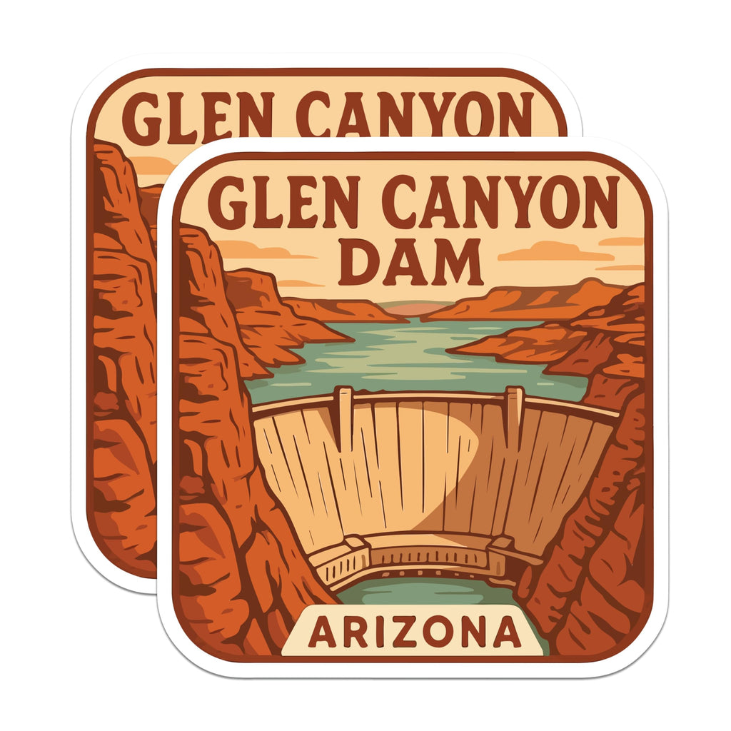(2 Pack) Glen Canyon Dam Magnets - Arizona Vacation Souvenir - Lake Powell Scenic View Refrigerator Magnets - 5 Inches On Longest Side - Thick Durable Magnet - Made in USA - MAG19774