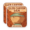 (2 Pack) Glen Canyon Dam Magnets - Arizona Vacation Souvenir - Lake Powell Scenic View Refrigerator Magnets - 5 Inches On Longest Side - Thick Durable Magnet - Made in USA - MAG19774