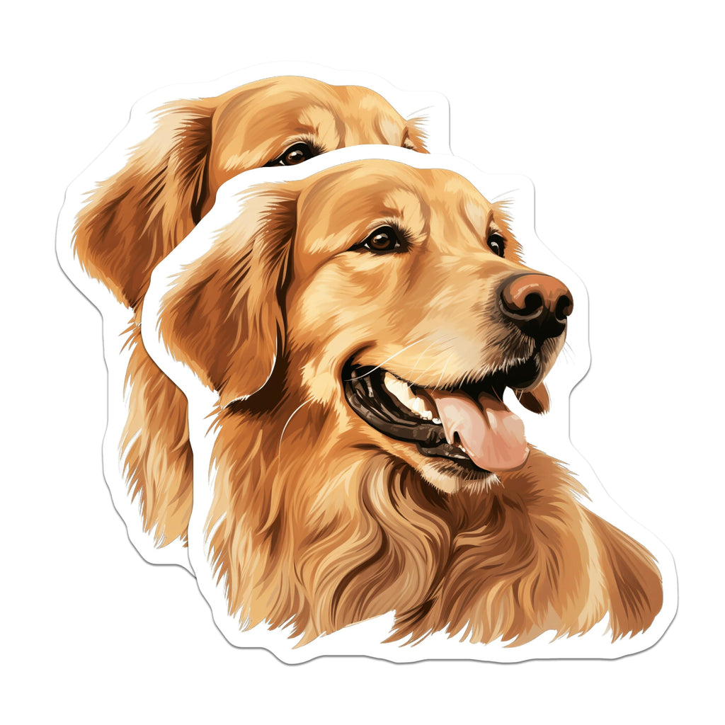 (2 Pack) Golden Retriever Dog Magnets - Happy Dog Decor - Pet Parent Kitchen Fridge Accessories - 5 Inches On Longest Side - Thick Durable Magnet - Made in USA - MAG28922