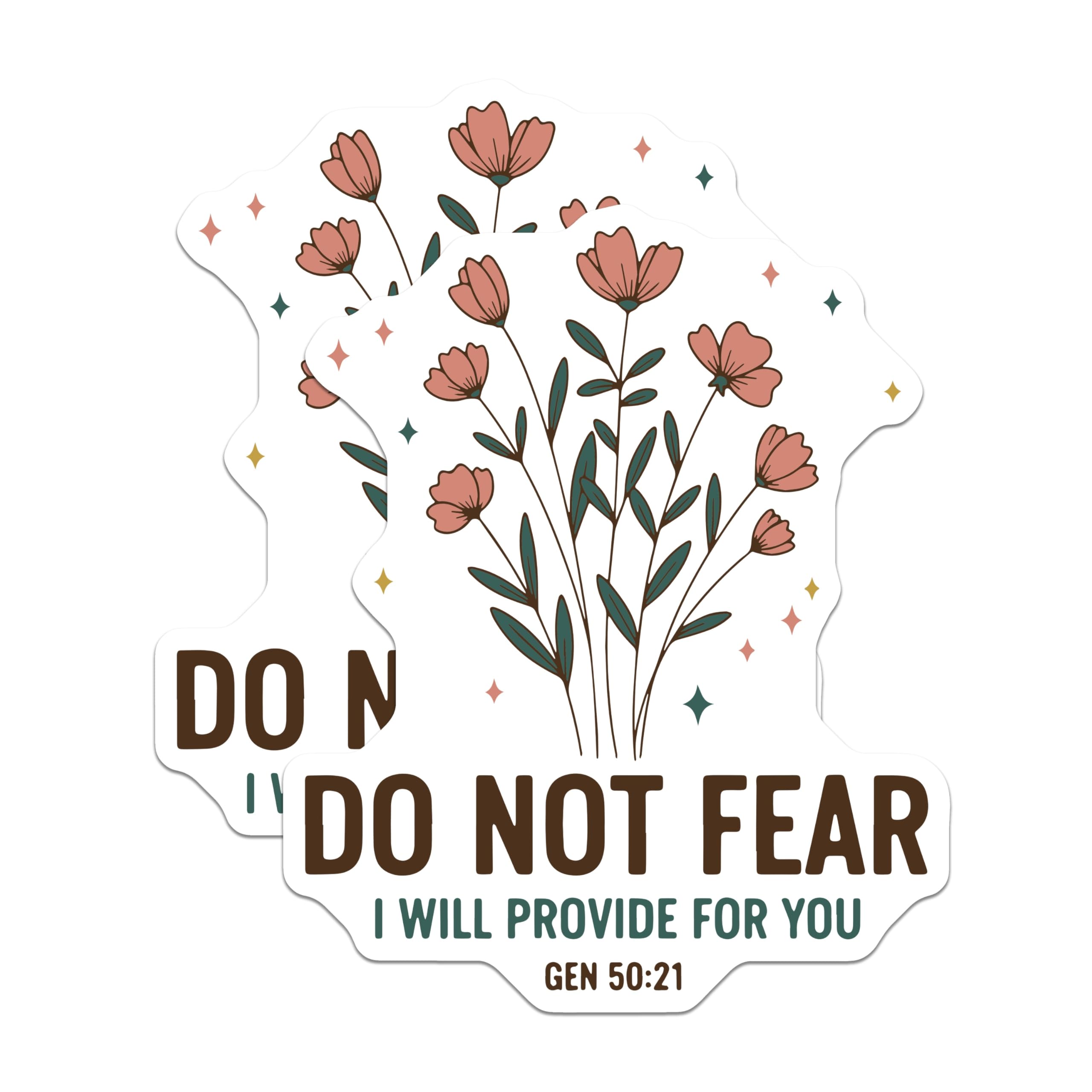 (2 Pack) Floral Scripture Magnets - Do Not Fear - Religious Affirmation Home Decor - 5" On Longest Side - Premium Magnet - for Cars, Refrigerators, Toolboxes, Lockers - Made in USA - MAG14488