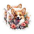 (2 Pack) Corgi Dog Magnets - Cute Floral Corgi - Pet Lover Decor - 5 Inches On Longest Side - Thick Durable Magnet - Made in USA - MAG26506