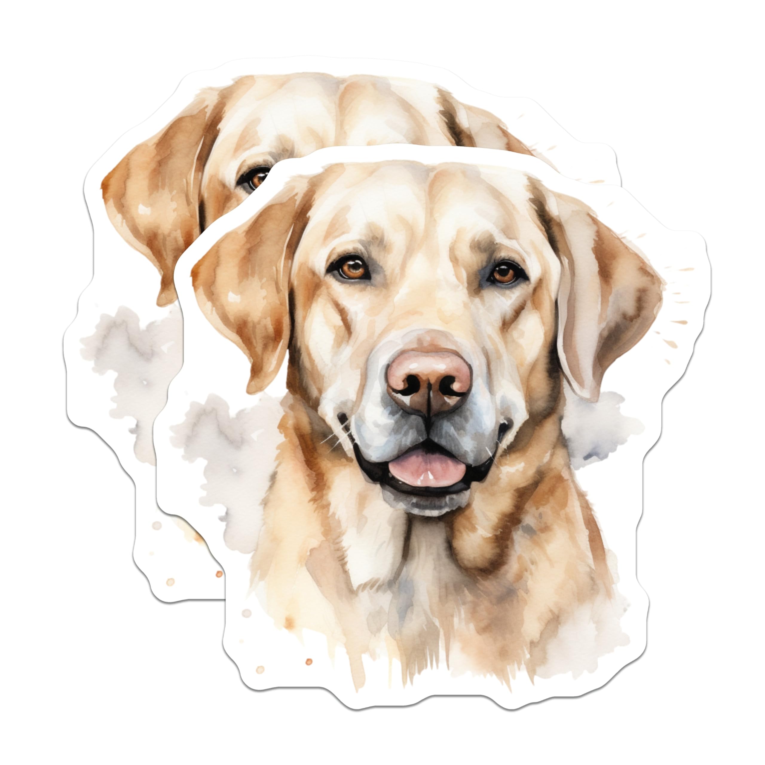 (2 Pack) Golden Retriever Magnets - Watercolor Dog Art - Pet Lover Fridge Decor - 5 Inches On Longest Side - Thick Durable Magnet - Made in USA - MAG24114