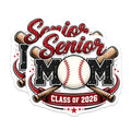 (2 Pack) Senior Mom 2026 Magnets - Baseball Mama Spirit - Graduation Team Pride - 5 Inches On Longest Side - Thick Durable Magnet - Made in USA - MAG38060