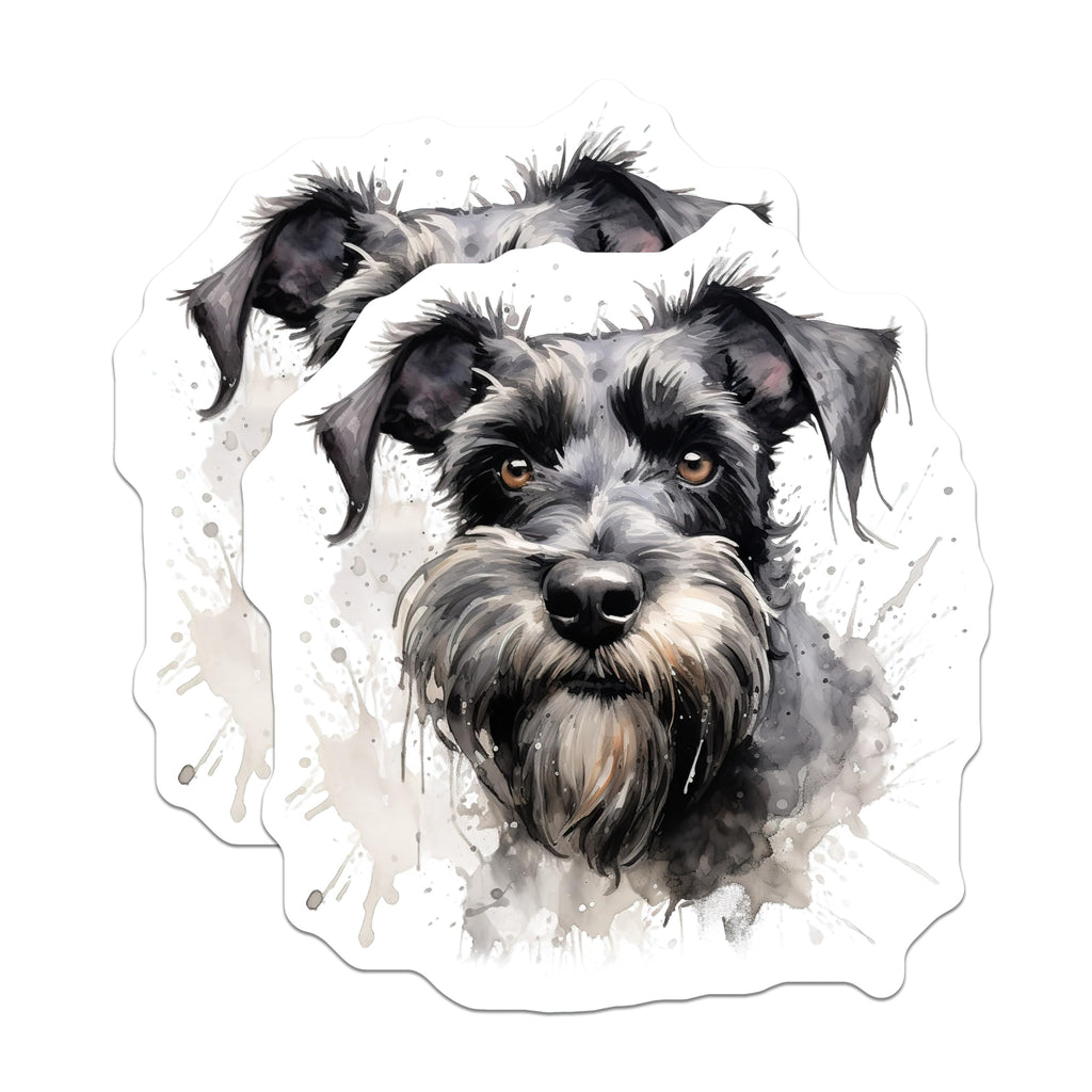 (2 Pack) Schnauzer Dog Watercolor Magnets - Pet Lover Home Decor - Dog Mom Dad Appreciation - 5 Inches On Longest Side - Thick Durable Magnet - Made in USA - MAG25495