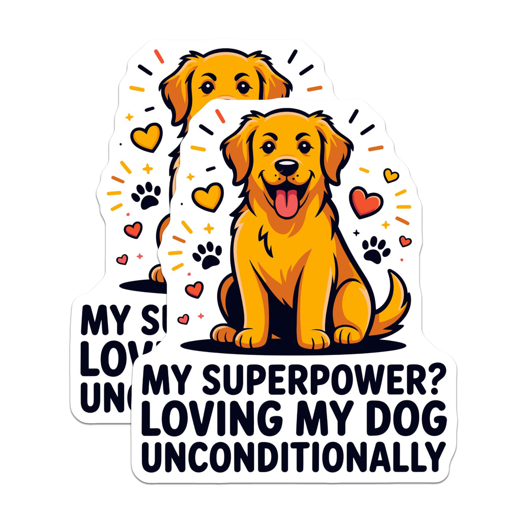 (2 Pack) Golden Retriever Dog Magnets - Unconditional Dog Love Quote - Pet Owner Kitchen Refrigerator Decor - 5 Inches On Longest Side - Thick Durable Magnet - Made in USA - MAG30402