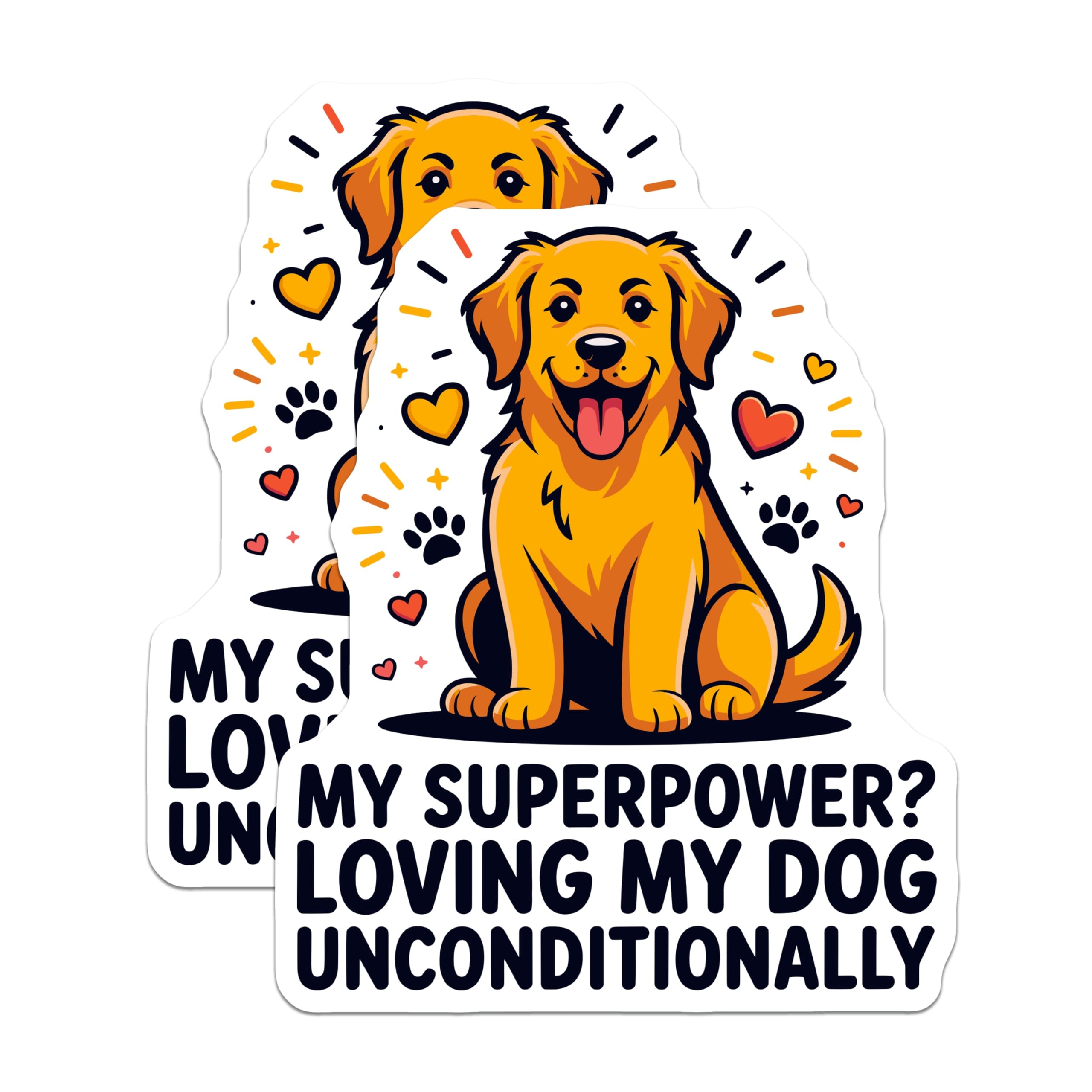 (2 Pack) Golden Retriever Dog Magnets - Unconditional Dog Love Quote - Pet Owner Kitchen Refrigerator Decor - 5 Inches On Longest Side - Thick Durable Magnet - Made in USA - MAG30402
