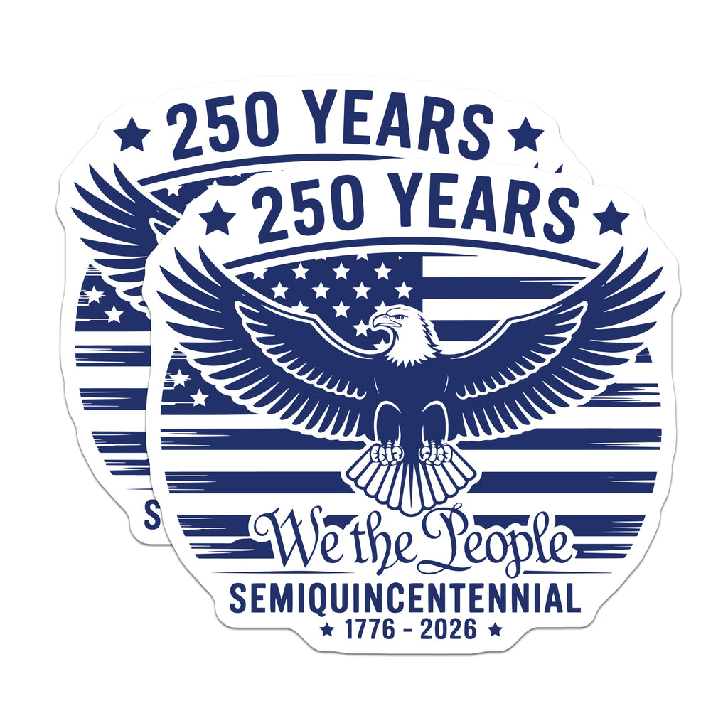 (2 Pack) 250 Years We The People Magnets - American History Eagle - Semiquincentennial Decor - 1776 2026 Patriot Art - 5 Inches On Longest Side - Thick Durable Magnet - Made in USA - MAG36002