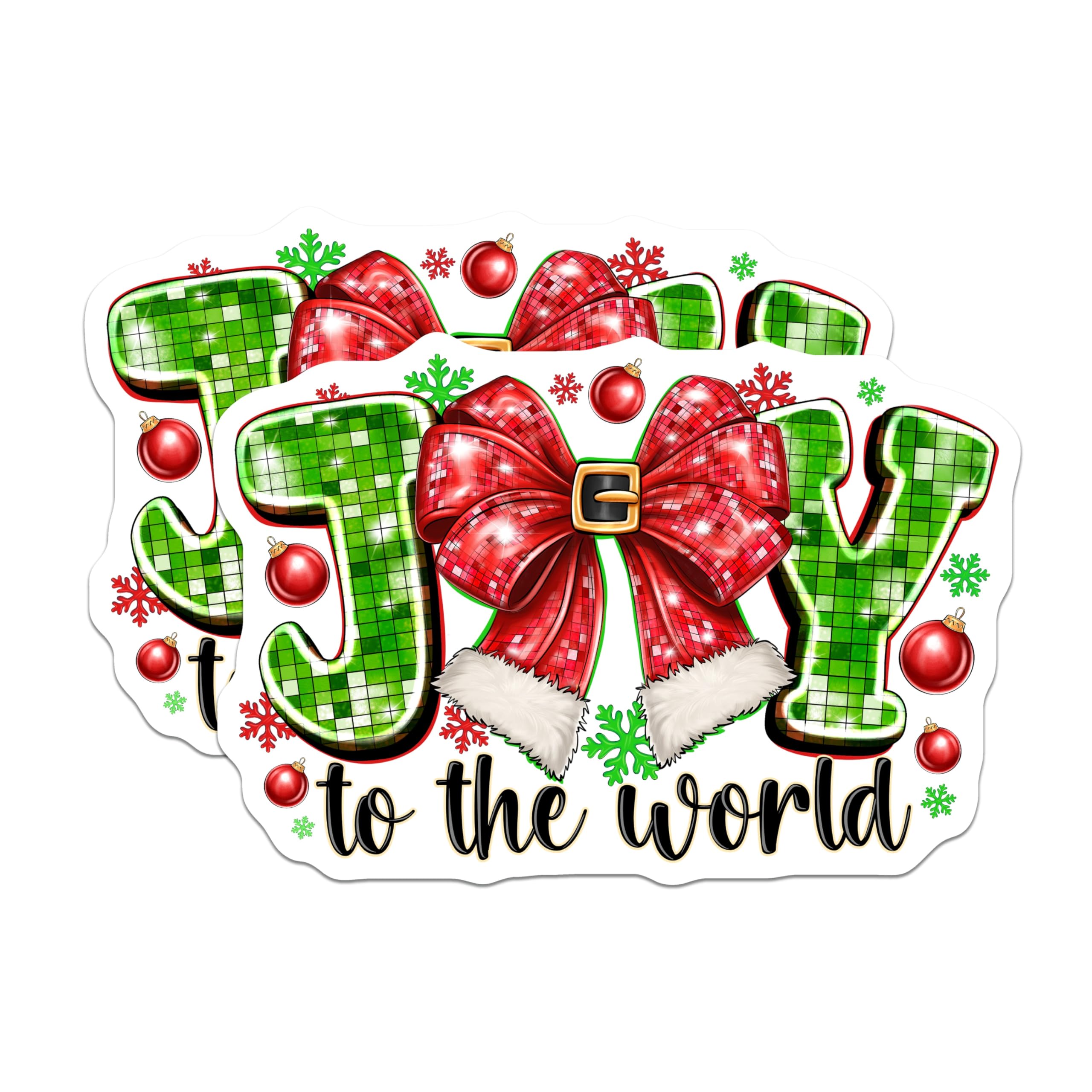 (2 Pack) Joy to the World Magnets - Festive Christmas Decor - Seasonal Refrigerator Magnets - 5 Inches On Longest Side - Thick Durable Magnet - Made in USA - MAG27768
