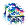 (2 Pack) Alaska Scenic Art Magnets - Nature Landscape - Travel Souvenir - Northern Lights - 5" On Longest Side - for Cars, Fridges, Toolboxes - Made in USA - MAG6806