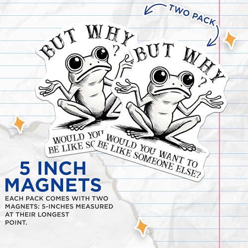 (2 Pack) Funny Frog Magnets - 5" On Longest Side - for Cars, Fridges, Toolboxes - Made in USA - MAG7611