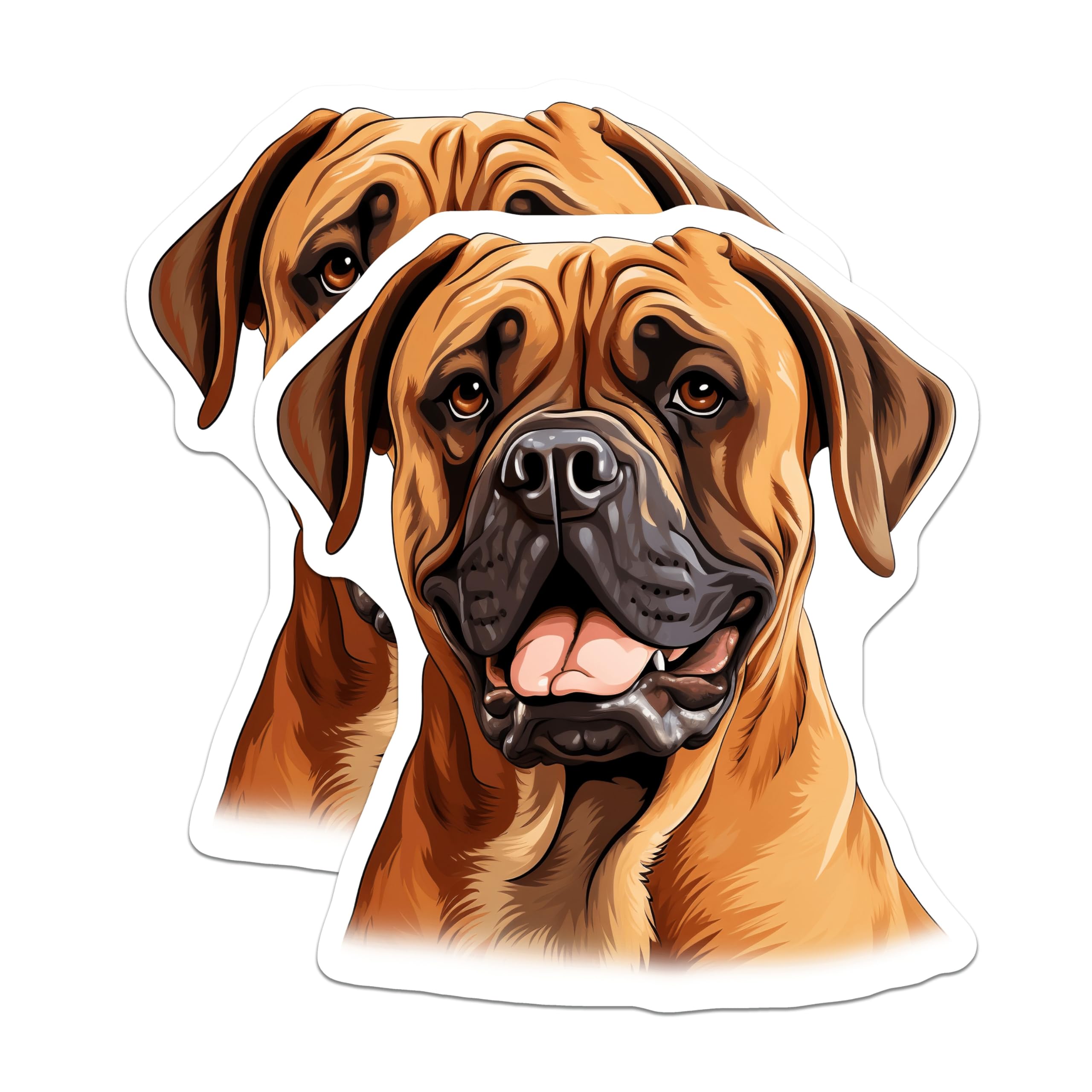 (2 Pack) Bullmastiff Dog Magnets - Pet Owner Decor - Animal Lover Accent - 5 Inches On Longest Side - Thick Durable Magnet - Made in USA - MAG27922