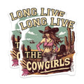 (2 Pack) Long Live Cowgirls Magnets - Western Aesthetic - Retro Pin Up Art - Desert Vibe Decor - 5 Inches On Longest Side - Thick Durable Magnet - Made in USA - MAG37241