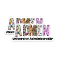 (2 Pack) University Admin Stickers - Floral Admin - School Administrator Staff Decals - 5" On Longest Side - Sticks to Smooth Flat Surfaces - Made in USA - BMCS14898