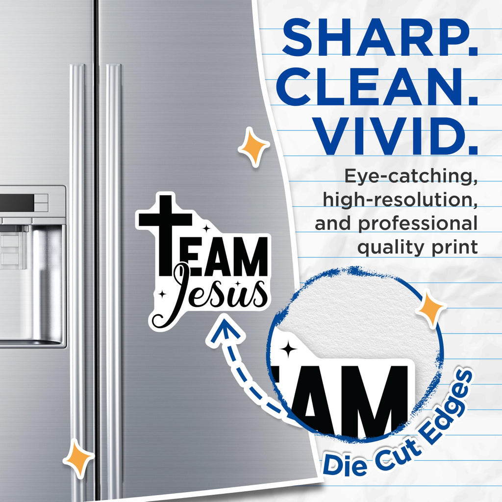 (2 Pack) Team Jesus Magnets - Christian Faith Refrigerator Decor - Religious Car Locker Decoration - 5 Inches On Longest Side - Thick Durable Magnet - Made in USA - MAG27535