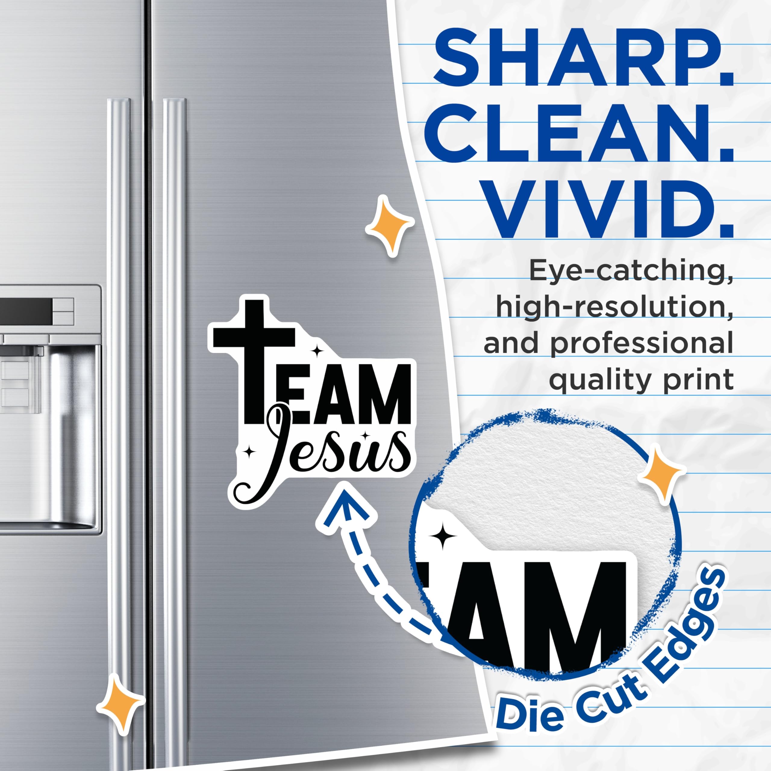 (2 Pack) Team Jesus Magnets - Christian Faith Refrigerator Decor - Religious Car Locker Decoration - 5 Inches On Longest Side - Thick Durable Magnet - Made in USA - MAG27535